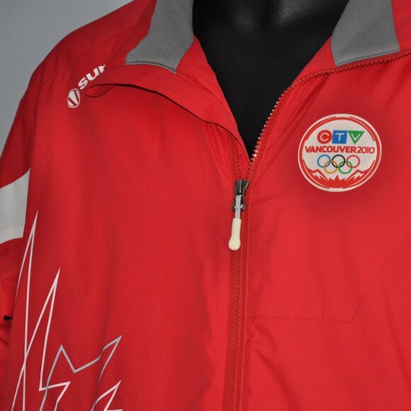 2010 VANCOUVER WINTER OLYMPIC SUNICE JACKET CTV Canada RED Jacket L - Picture 2 of 6